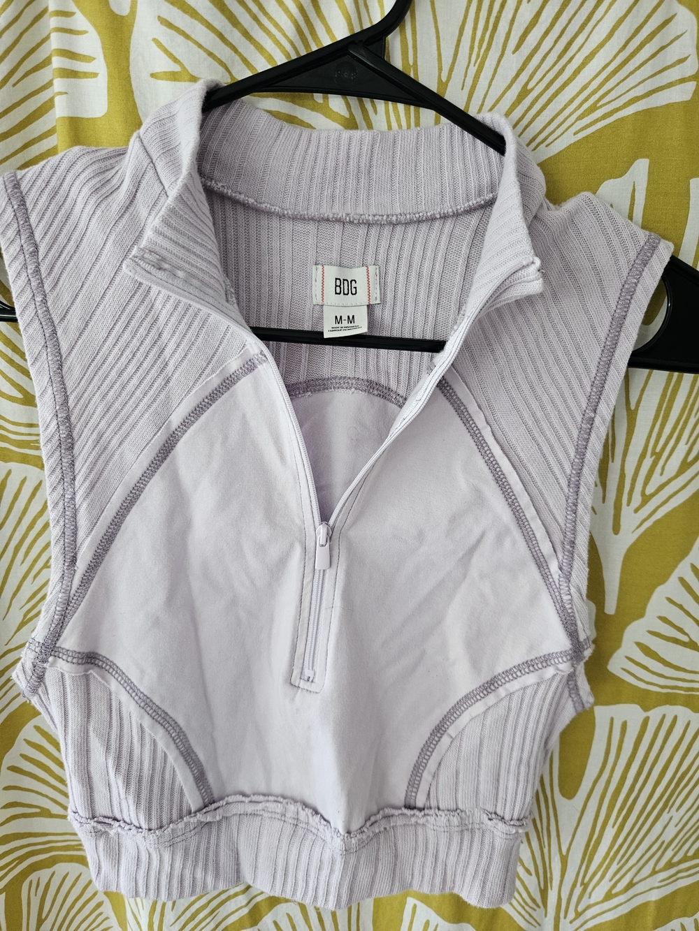 BDG Lavender Sleeveless Zip Crop Top